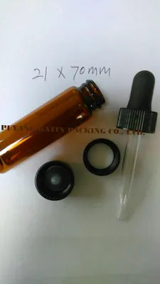 21X70 Amber Glass Vials with Droppers