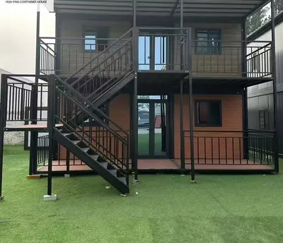 2 Story Expandable Portable Container House with Deck and Roof