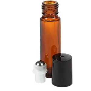 Roll on Ball Glass Vial Bottle with Plastic Cap