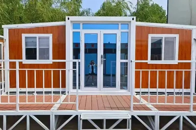 30FT Fast Install Movable Expandable Portable Container House 3 Bedrooms with Deck