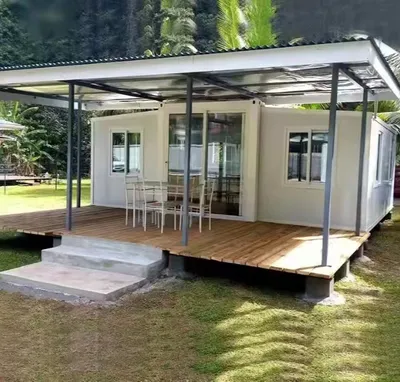 Expandable Prefab Container House with a Deck