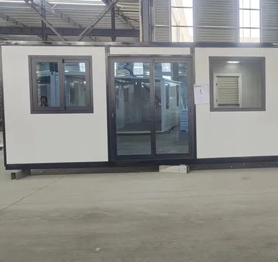 Fast Install Flat Roof Expandable Folding 30FT Container House 2 Bedrooms 1 Living Room 1 Bathroom 1 Kitchen