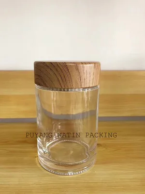 Clear Molded Honey Glass Jar with Crown Cap