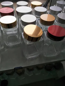 Square Molded Clear Glass Bottle