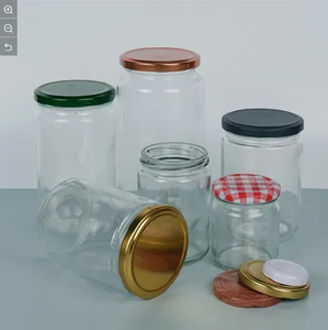 Wholesale Honey Bottles with Transparent Wide Mouth Glass, Mason Cans, Canned Food Storage Container with Metal Caps