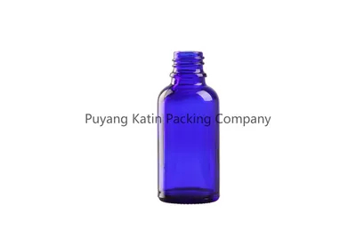 Blue Glass Bottle with Rubber Stopper